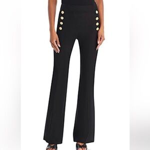 Magaschoni Black Sailor Button Detail Pants Size 6 Excellent Condition